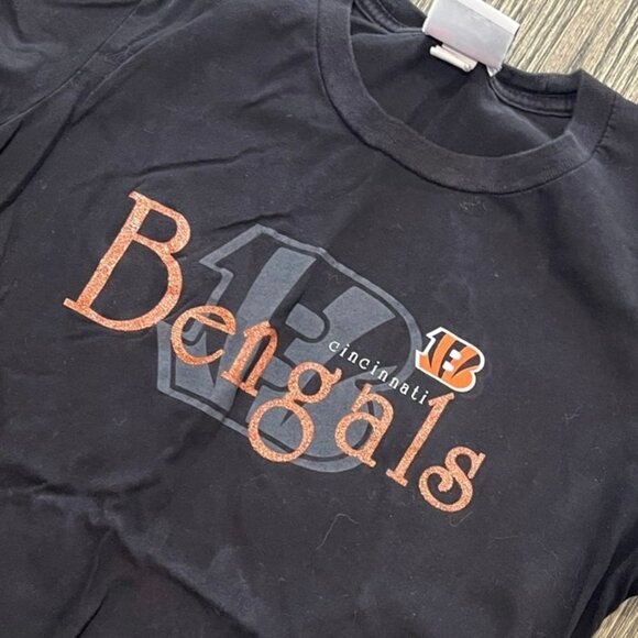 Cincinnati Bengals Womens T-Shirts Short Sleeve Graphic Logo Print Black Size S - Picture 4 of 4